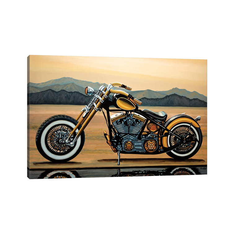 Williston Forge Harley Davidson by Paul Meijering Wrapped Canvas Painting Wayfair